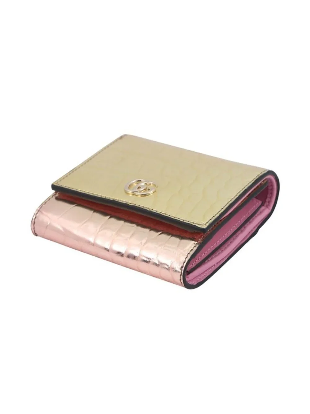 ★SOLD★ Gucci Bifold Wallet Double Compact Leather - Picture 2 of 10